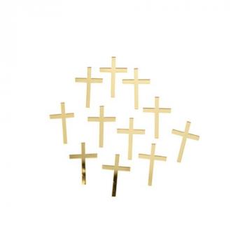 DECO CROIX EN PLEXI OR 3X2CM X10