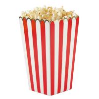 BOITES A POP CORN ROUGE ET BLANCHE X8