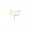 PIC EN BOIS DORE GENDER REVEAL GARCON OU FILLE 40CM