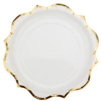 ASSIETTES BLANC LISERE OR 23CM X8