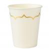 GOBELETS BLANC LISERE OR 255ML X8