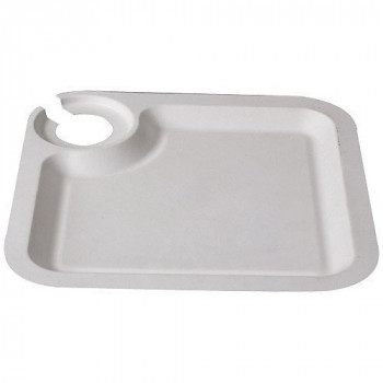 Assiette cocktail pulpe 21 cm avec emplacement verre x25