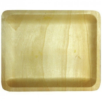 ASSIETTE RECTANGLE BOIS 26.5X21.5CM X50