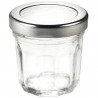 Pot de confiture 4,4 CL couvercle argenté X12