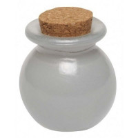 Pot Rond en Verre ORANGE Bouchon Liège X12