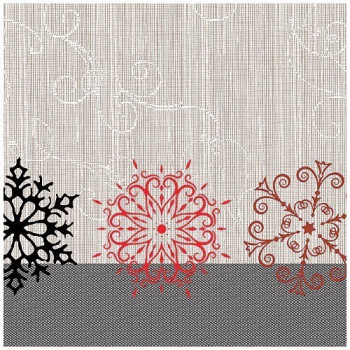 Serviettes 40X40 cm Aspect Tissu  Noël Marron et Rouge X 50