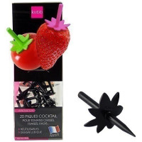 PIQUE COCKTAIL EN PLASTIQUE NOIR X20
