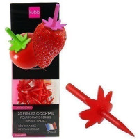 PIQUE COCKTAIL EN PLASTIQUE ROUGE X20