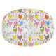 ASSIETTE RECTANGULAIRE EN MÉLAMINE RICE - IMPRIMÉ POULES