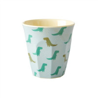 TASSE ENFANT EN MÉLAMINE RICE - VERTE IMPRIMÉ DINOSAURES