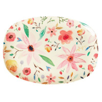 ASSIETTE RECTANGULAIRE EN MÉLAMINE RICE - IMPRIMÉ FLEURS DE SELMAS