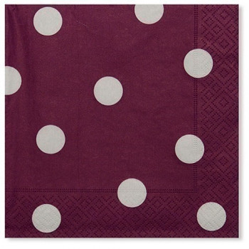 SERVIETTE 33X33 CM POIS PRUNE X20