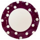 Assiette plate ø 27 cm pois prune x10