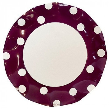 Assiette plate ø 27 cm pois prune x10