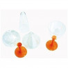 Pieds de verre mandarine réutilisable x20