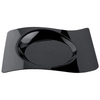 Assiette vague plastique 28x23 cm noir x12