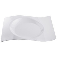 Assiette vague plastique 22x18 cm blanc x12