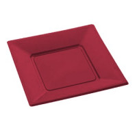ASSIETTE CARRE 23CM BORDEAUX (X8)