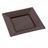 ASSIETTE CARRE 23CM CHOCOLAT (X8)