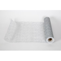CHEMIN DE TABLE GLITTER ARGENT 30CMX5M