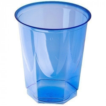 Gobelet octogonal plastique bleu x25