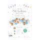KIT 50 BALLONS POUR ARCHE OR / BLEU