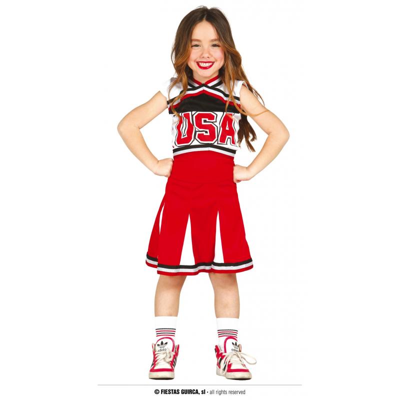 Costume Da Cheerleader Per Bambina Con Gonna, Pompon E Calze – Perfetto Per Halloween E Cosplay (5-12 Anni)
