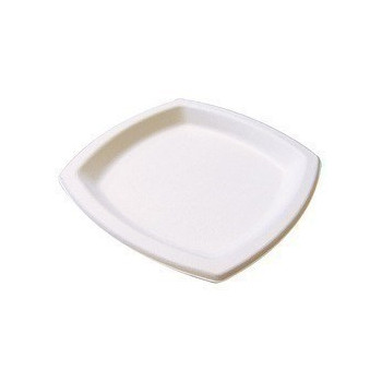 Assiette pulpe blanche carrée Ø 17 cm