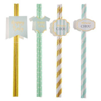 PAILLE BABY SHOWER VERT X8