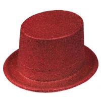 CHAPEAU HAUT DE FORME PAILLETTE ROUGE