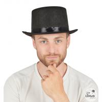 CHAPEAU FEUTRE HAUT DE FORME NOIR ADULTE