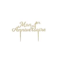 PIC EN BOIS DORE MON 1er ANNIVERSAIRE (16x9cm)