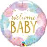 BALLON ALU ROND WELCOME BABY WATERCOLOUR 18"46cm