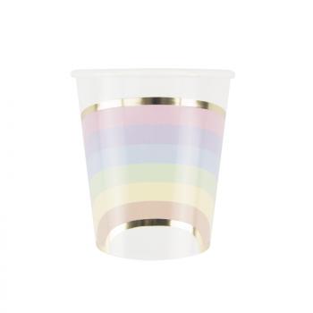 GOBELETS ARC EN CIEL PASTLE 200ML X8
