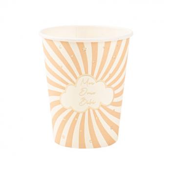 GOBELETS "MON DOUX BEBE"BABY NUDE CAMEL/BLANC/OR 255ML X8