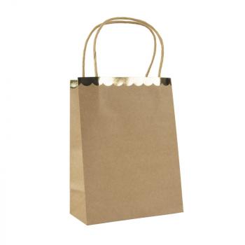 SACS EN PAPIER KRAFT ET OR 29X8X15CM X4
