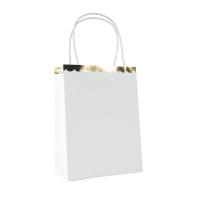 SACS EN PAPIER BLANC ET OR 29X8X15CM X4