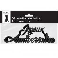 DECORATION DE TABLE ANNIVERSAIRE METALLISEE NOIRE