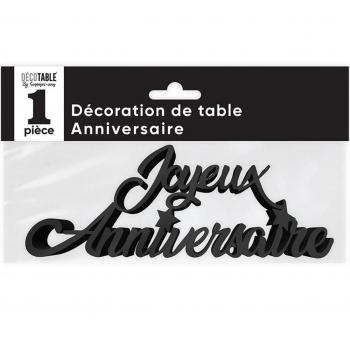 DECORATION DE TABLE ANNIVERSAIRE METALLISEE NOIRE
