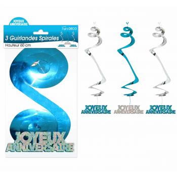GUIRLANDES SPIRALES J.A HOLOGRAMMES BLEUE