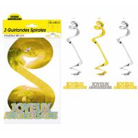 GUIRLANDES SPIRALES J.A HOLOGRAMMES OR