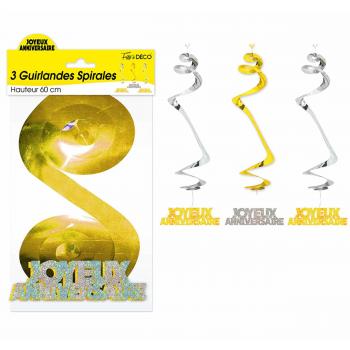 GUIRLANDES SPIRALES J.A HOLOGRAMMES OR
