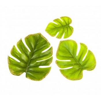 FEUILLE MONSTERA BORD PAILLETTE 3 TAILLES X6