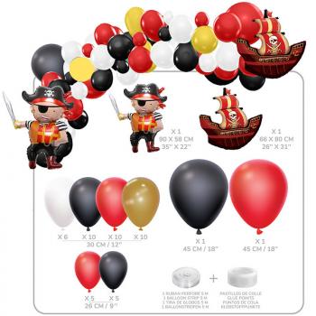 KIT 50 BALLONS POUR ARCHE PIRATE