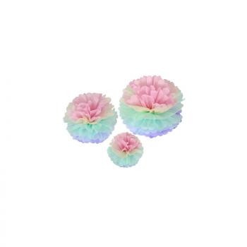 FLEURS DE DECORATION PASTEL X3 (20/30/40CM)