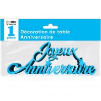DECORATION DE TABLE ANNIVERSAIRE METALLISEE BLEUE