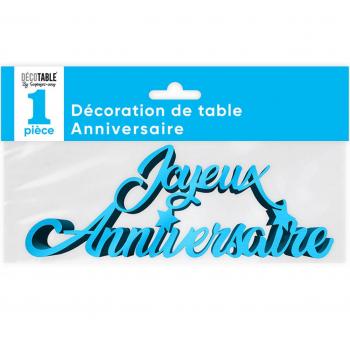 DECORATION DE TABLE ANNIVERSAIRE METALLISEE BLEUE