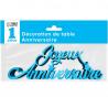 DECORATION DE TABLE ANNIVERSAIRE METALLISEE BLEUE