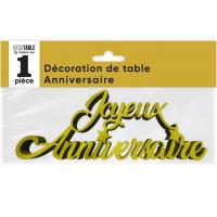 DECORATION DE TABLE ANNIVERSAIRE METALLISEE OR
