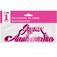 DECORATION DE TABLE ANNIVERSAIRE METALLISEE FUCHSIA